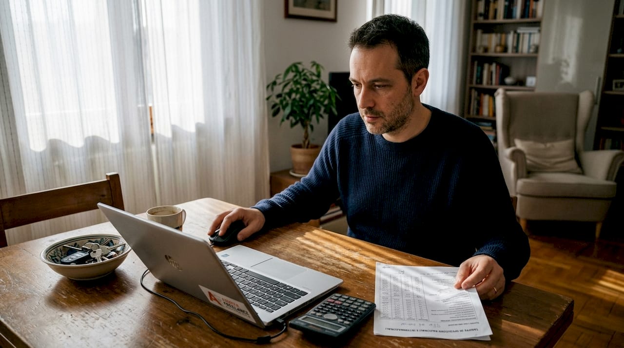 Un uomo sta impostando le modalità di pagamento per il suo negozio online.