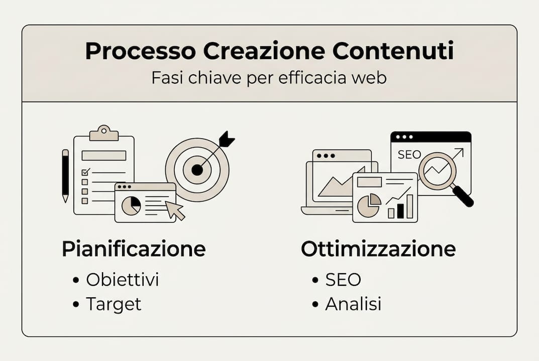 Infografica: tutte le fasi della creazione di contenuti per il web