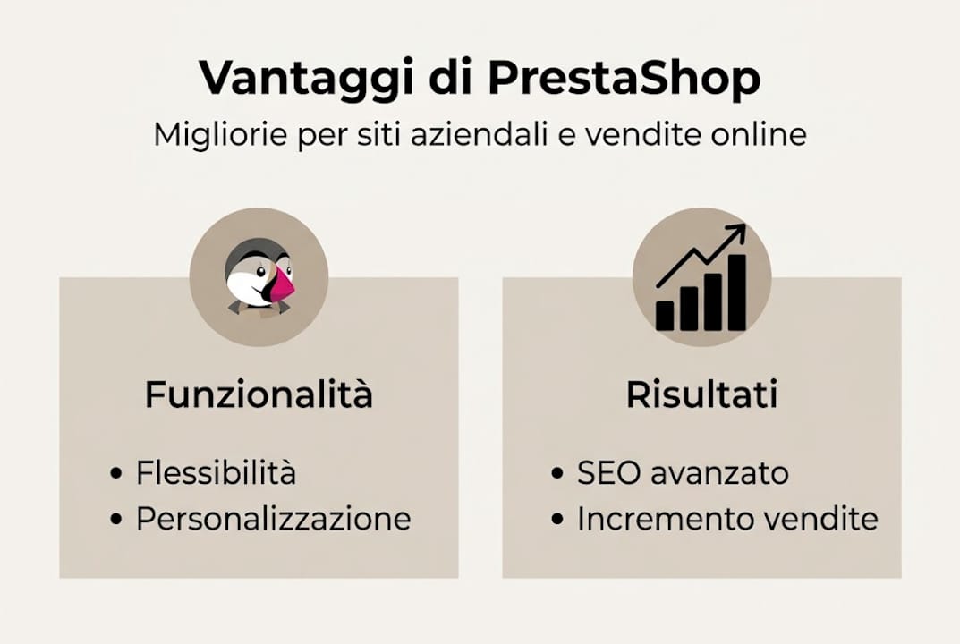 Infografica: tutti i benefici di scegliere PrestaShop per la tua azienda