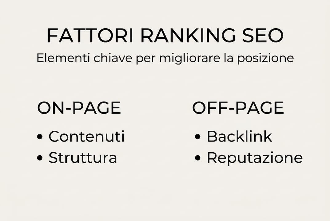 Infografica: i principali fattori che influenzano il posizionamento SEO