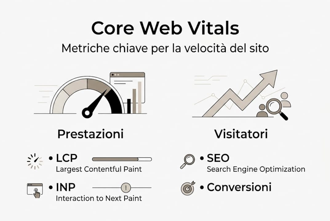 Infografica: le principali metriche per valutare la velocità di un sito web