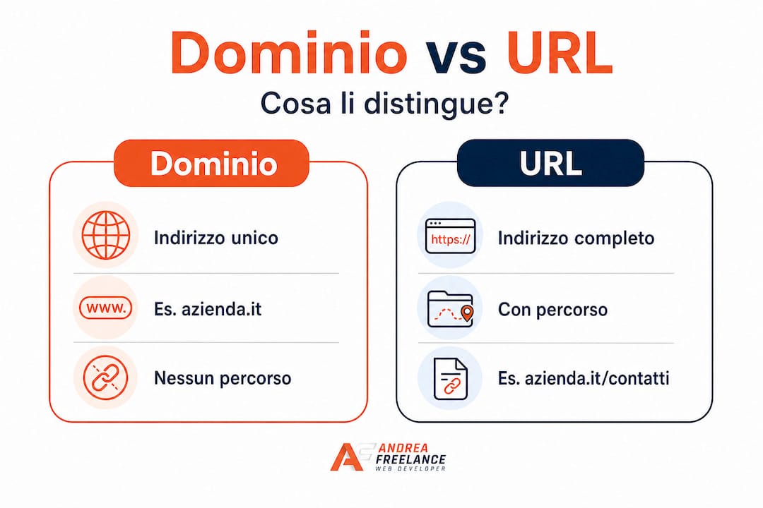Infografica: differenze tra dominio e URL a colpo d’occhio