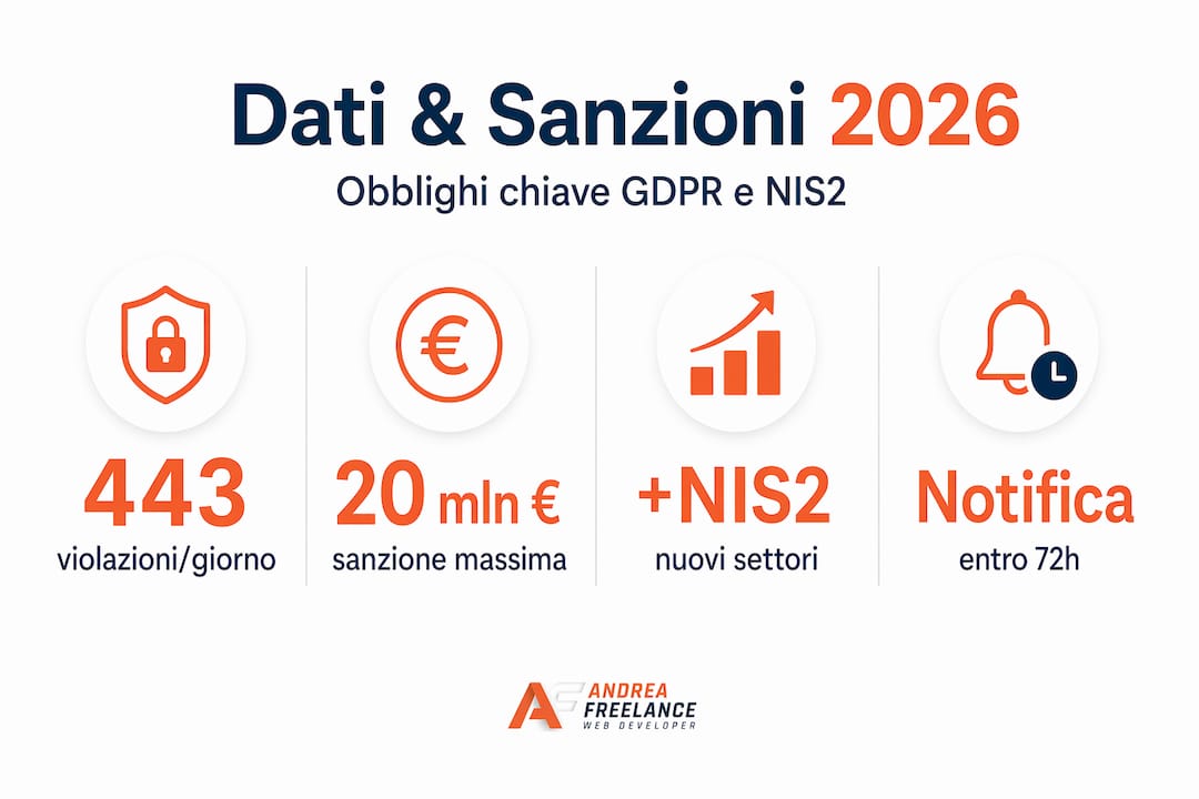 Guida visiva agli obblighi e alle sanzioni in materia di dati prevista per il 2026