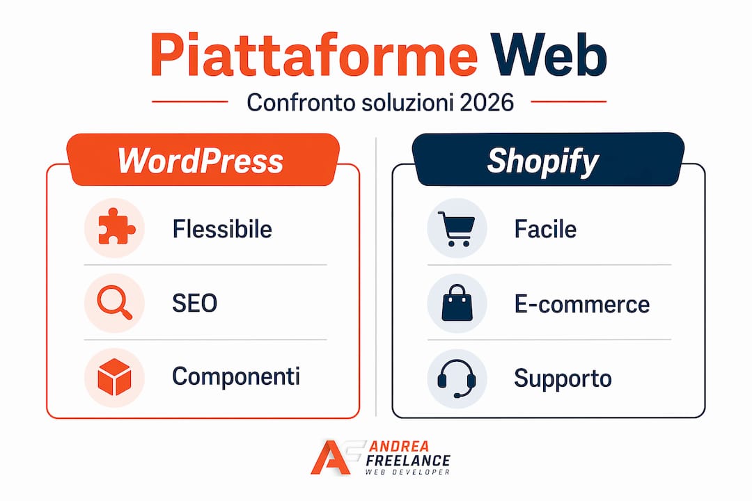 Infografica: confronto tra WordPress e Shopify per la creazione di siti web