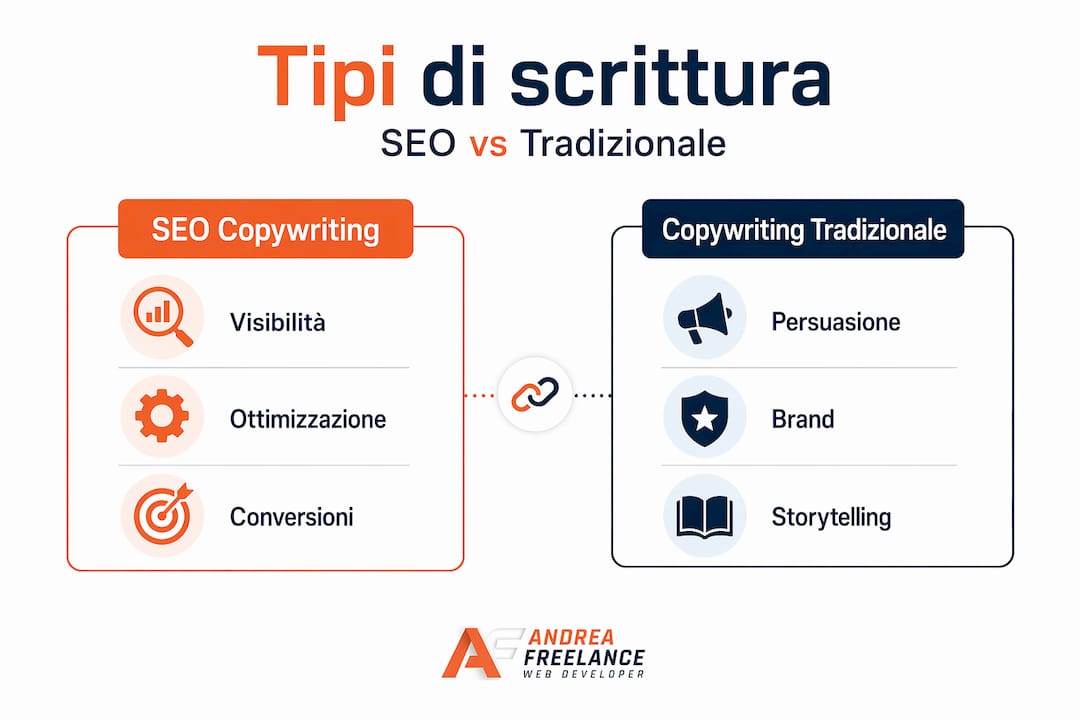 Infografica confronto tra SEO e copywriting tradizionale