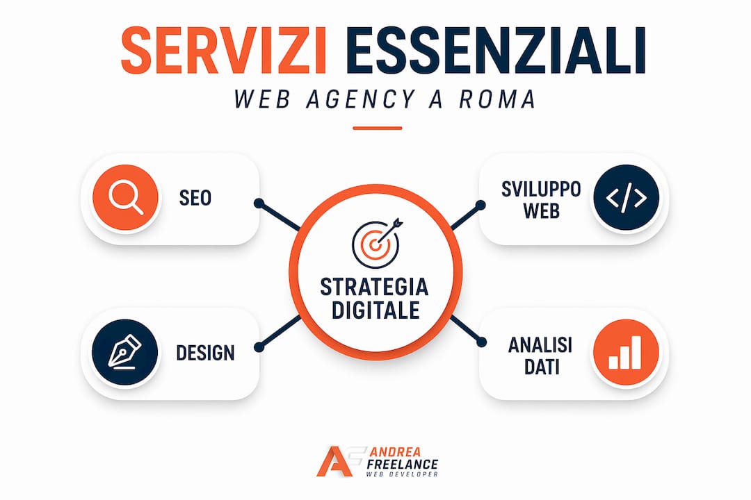 Infografica: la struttura organizzativa dei servizi offerti da una web agency