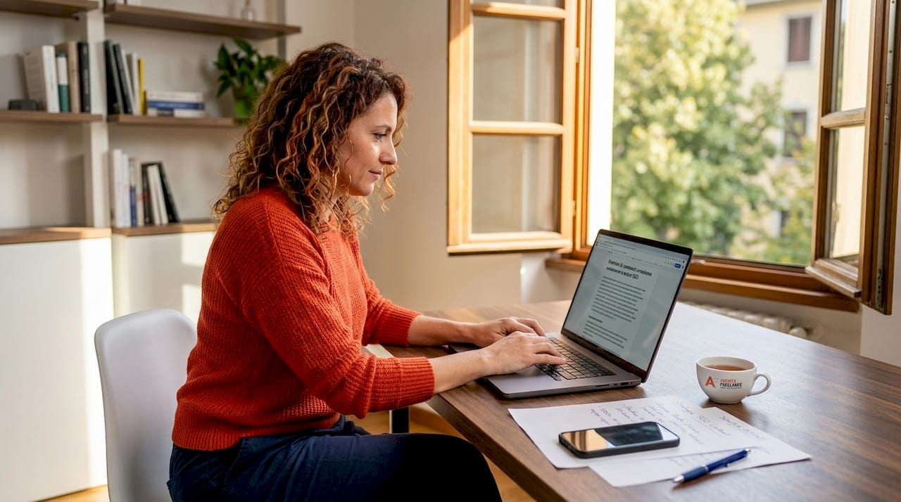 Copywriter al lavoro su testi SEO originali