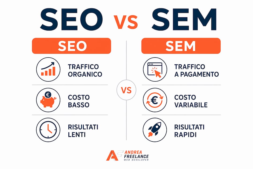 Infografica: differenze tra SEO e SEM nel marketing digitale