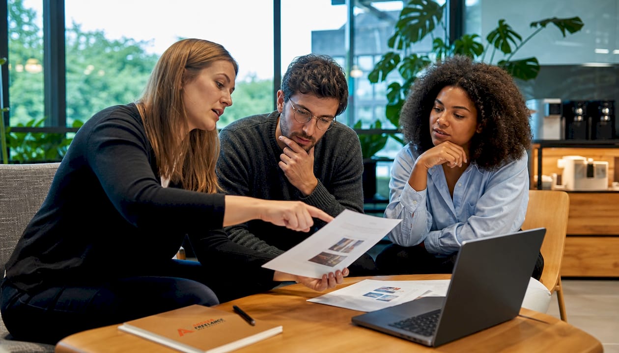 Il team si confronta sulle strategie di marketing da adottare sui social media.