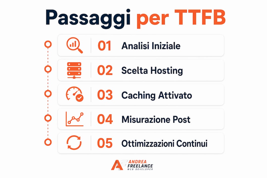 Infografica: consigli pratici per ottimizzare il tempo di risposta del server (TTFB)