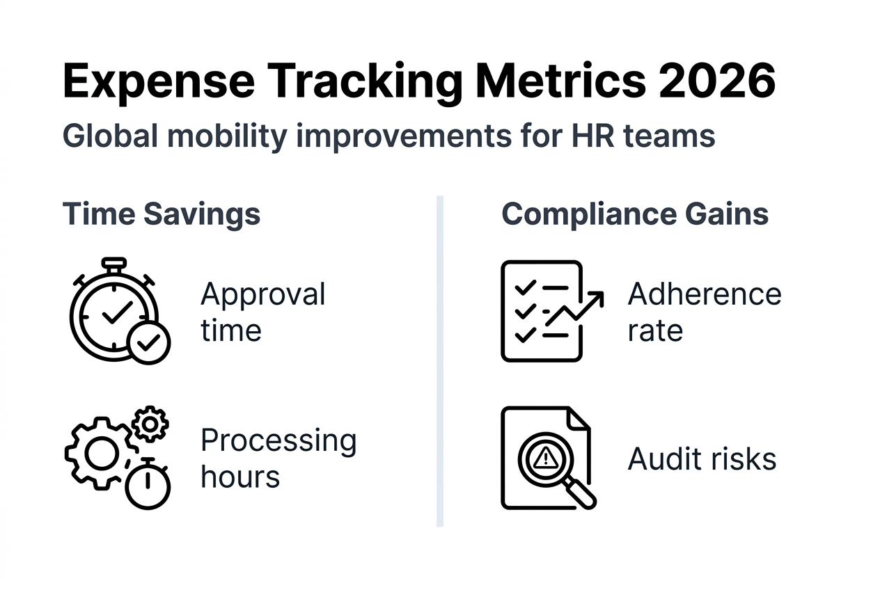 Infographic showing expense metrics improvements