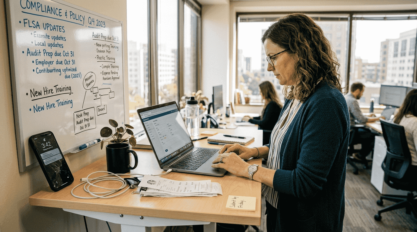 HR specialist using cloud expense platform