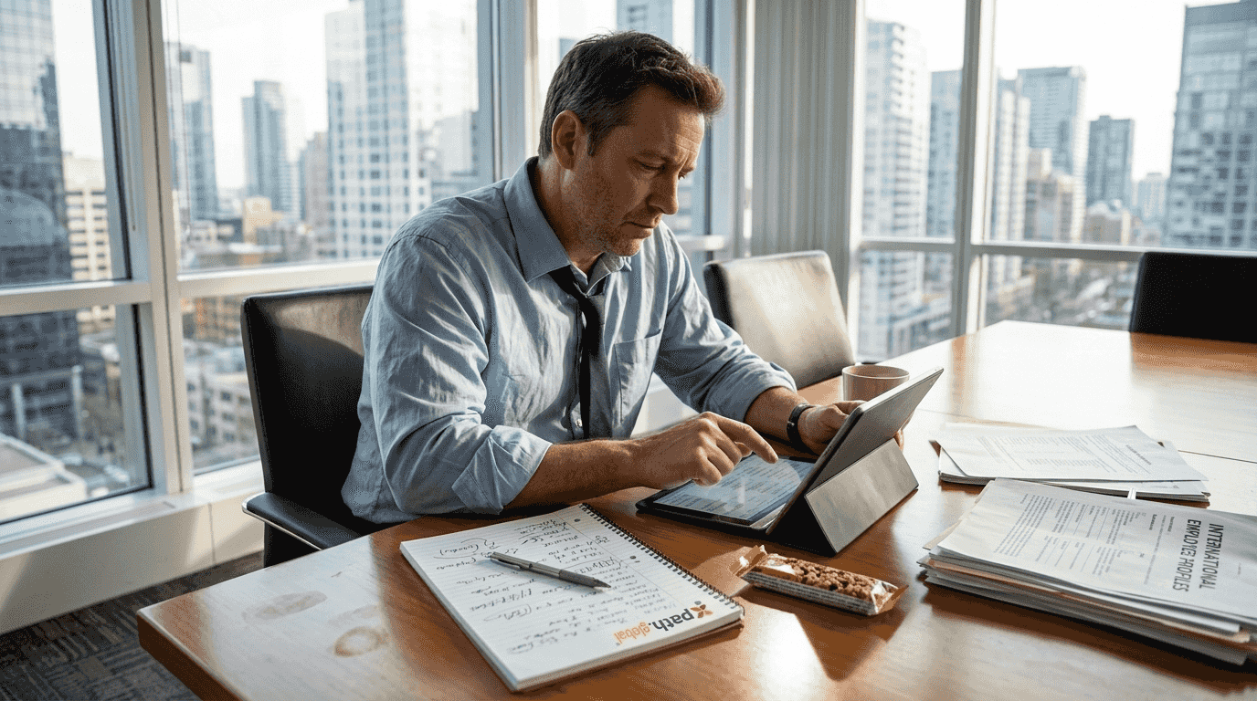 HR professional managing talent mobility challenges