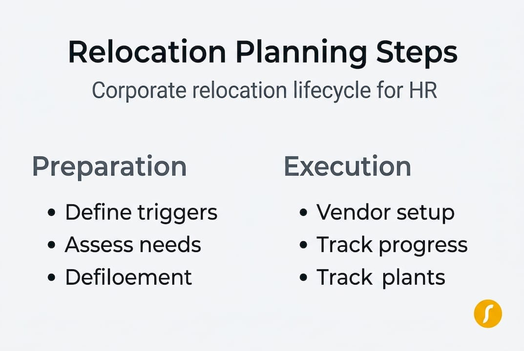 Infographic showing relocation planning steps