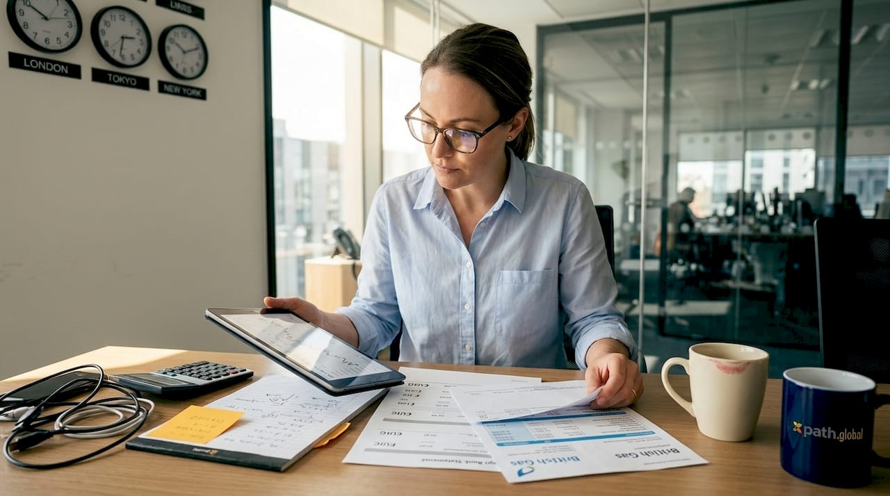 Specialist analyzing hidden expatriate expenses