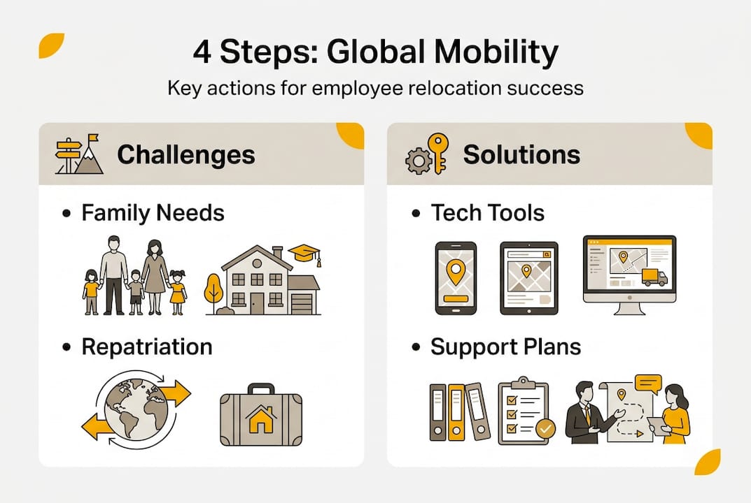 Infographic outlining four steps for global mobility