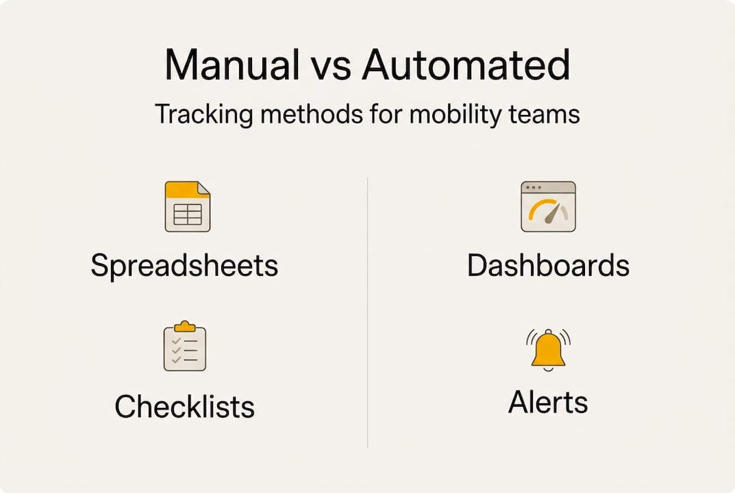 Infographic comparing manual and automated tracking