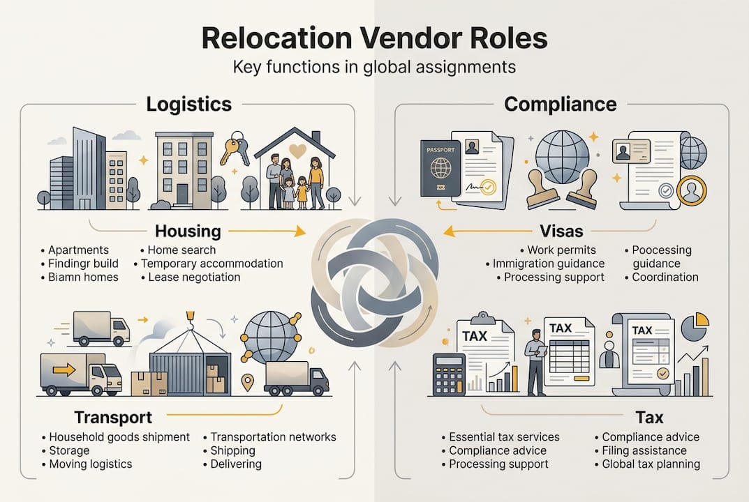 Infographic of relocation vendor functions and categories