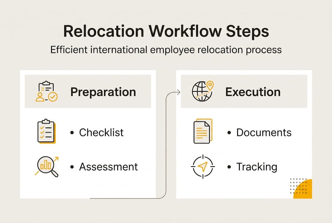 Infographic international relocation workflow overview