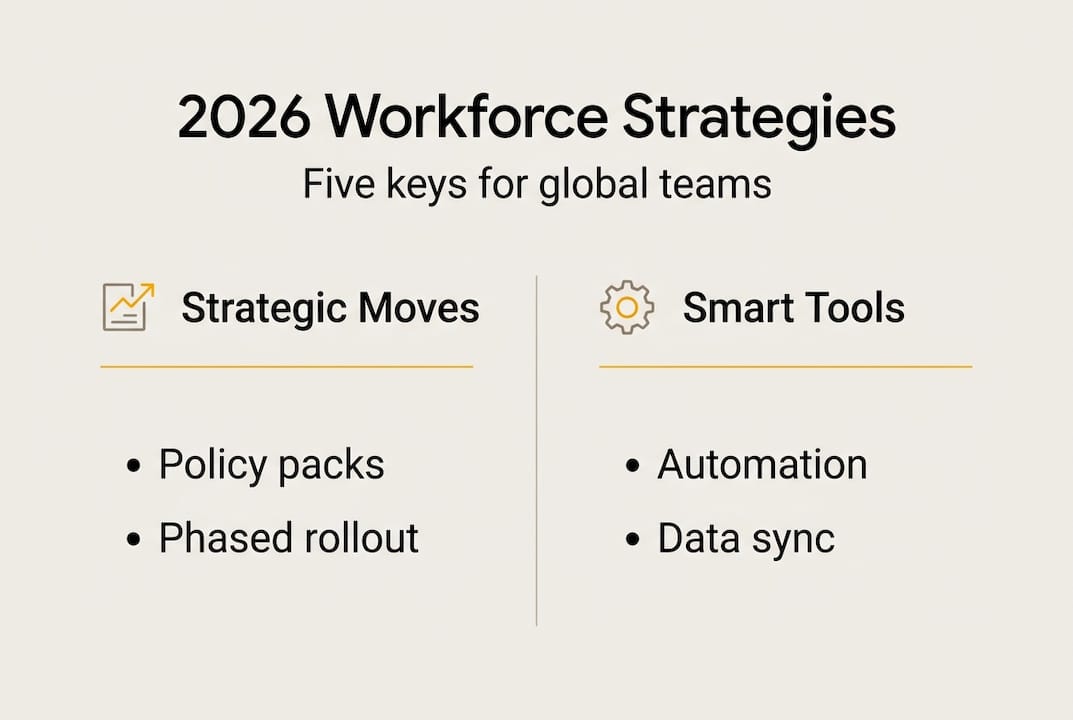 Infographic on global workforce strategies 2026