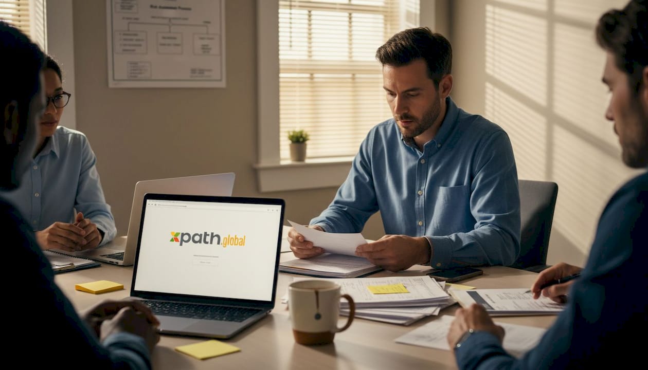 Compliance team reviewing relocation documents