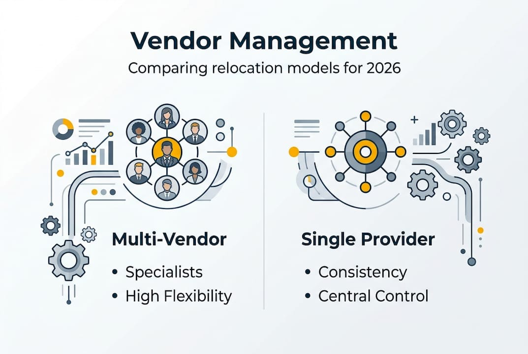 Infographic comparing vendor management models