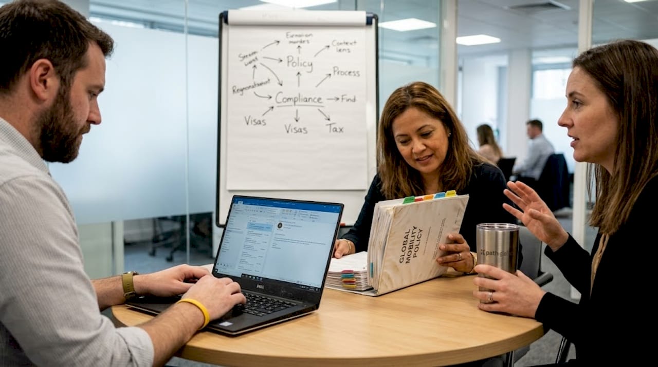 HR team collaborating on mobility program