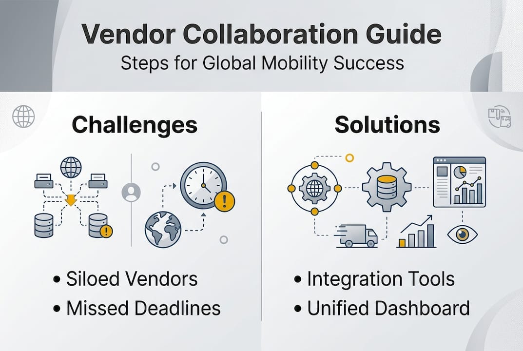 Infographic listing vendor collaboration challenges and solutions