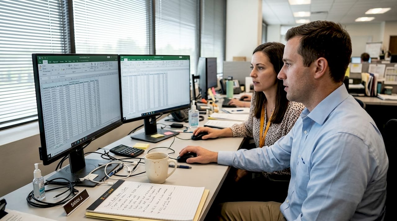 HR specialists reviewing payroll compliance workflow