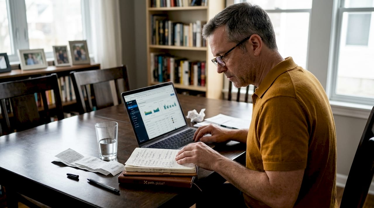 Manual papers and digital screen compared