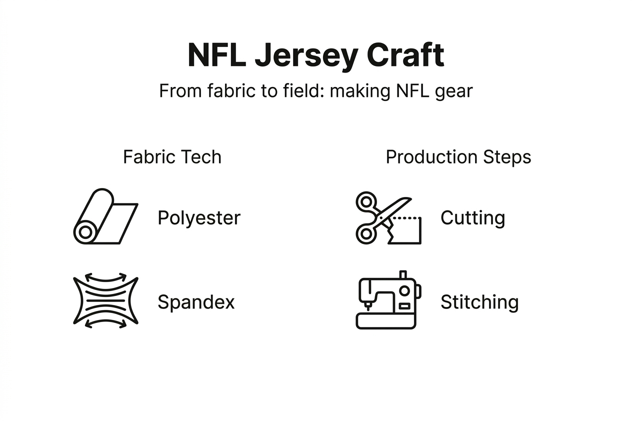 Infographic overview of NFL jersey creation steps