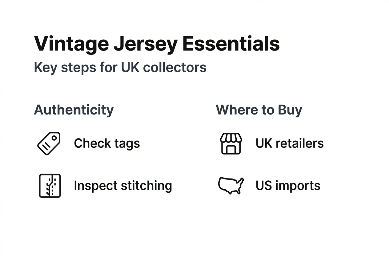 Infographic on vintage UK jersey collection steps