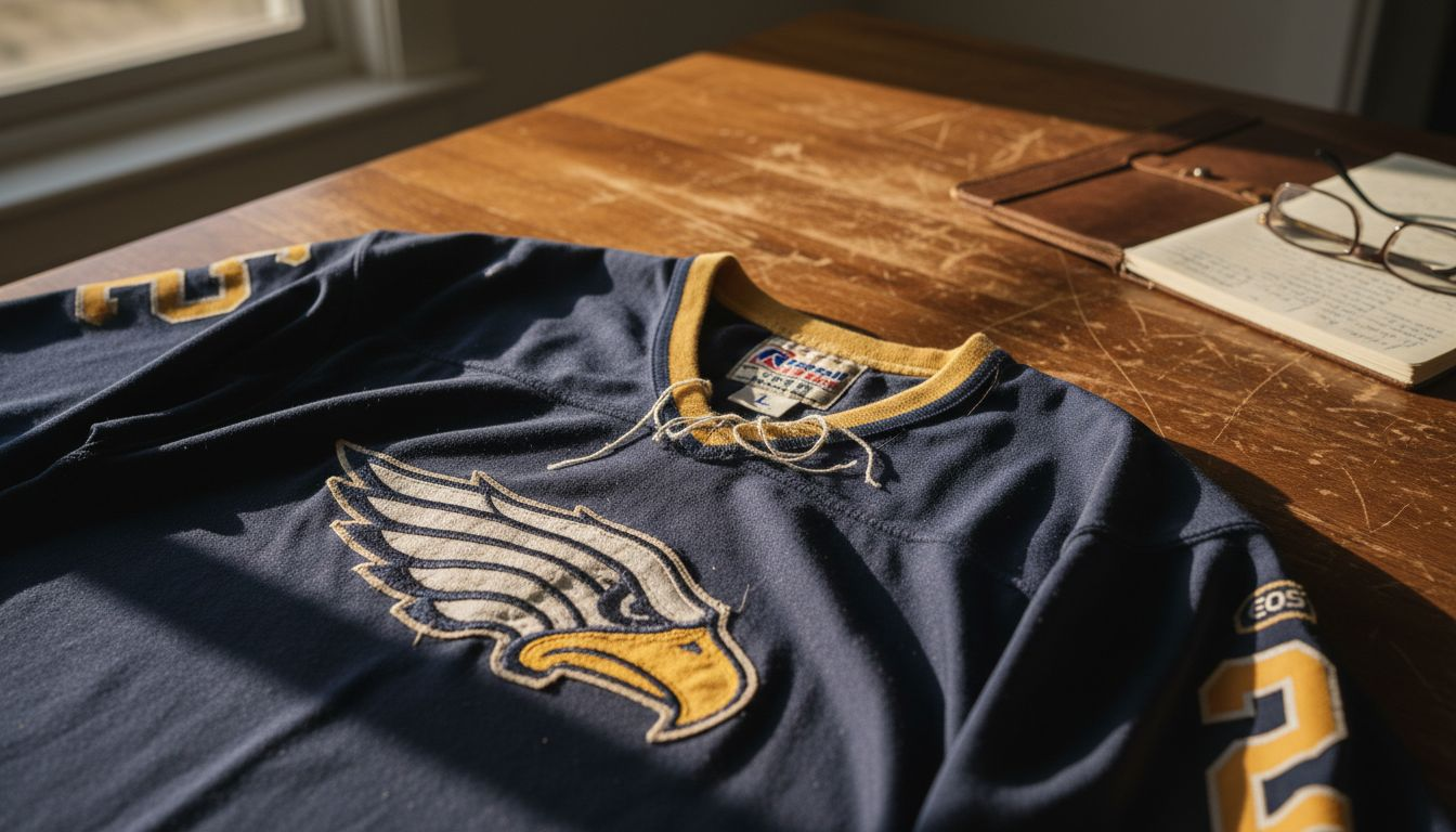 Close-up original NFL jersey with tags