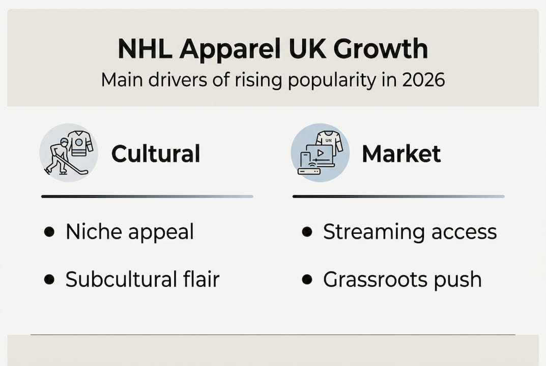Infographic on NHL apparel popularity factors UK