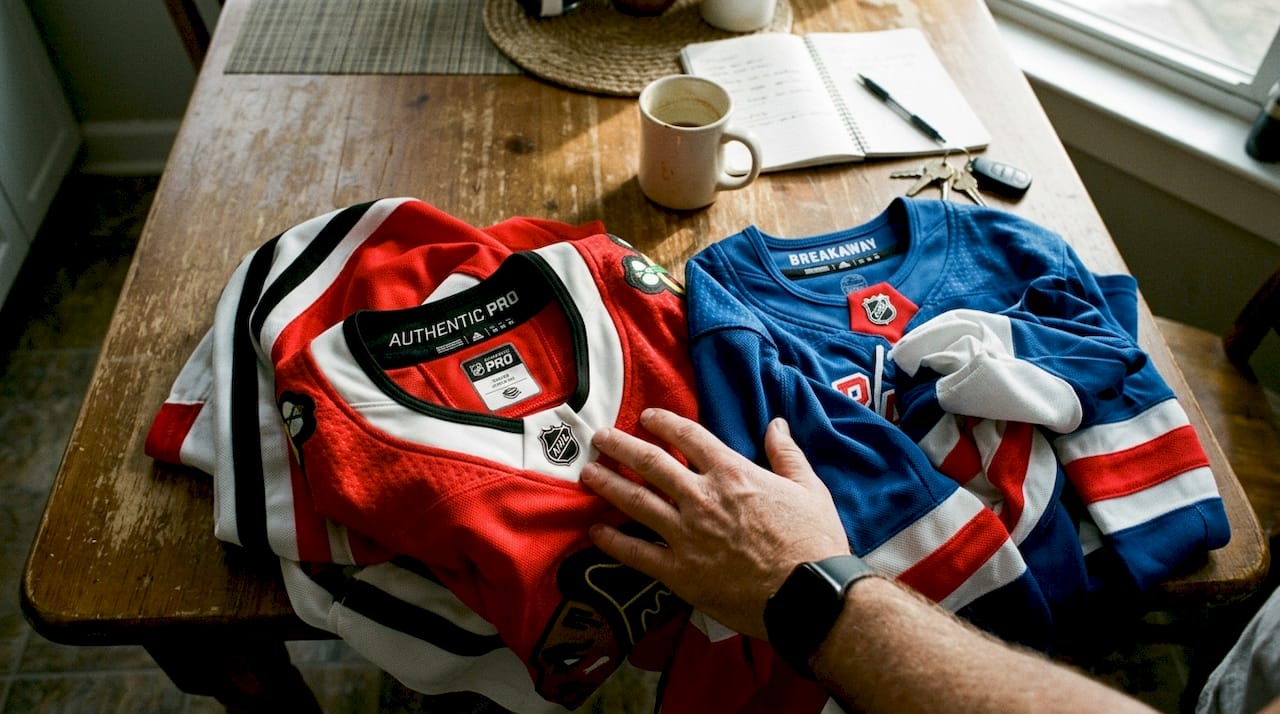 Comparing authentic and replica NHL jerseys