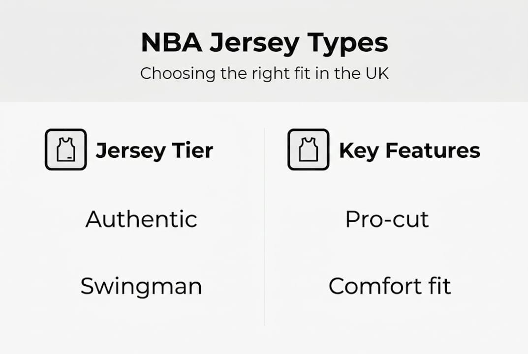 Infographic of NBA jersey types and features