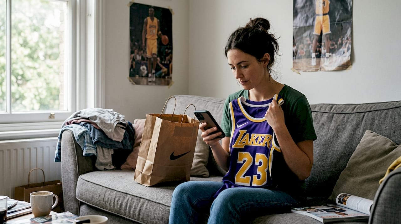 Checking NBA jersey fit with phone