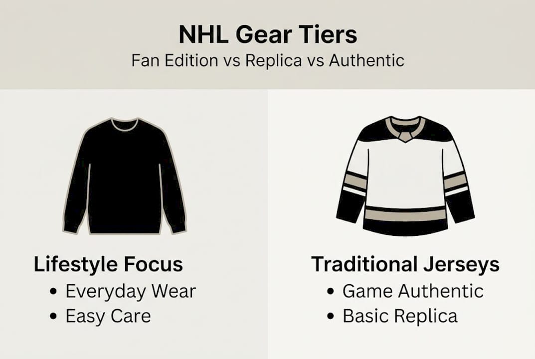 Infographic comparing NHL gear tiers