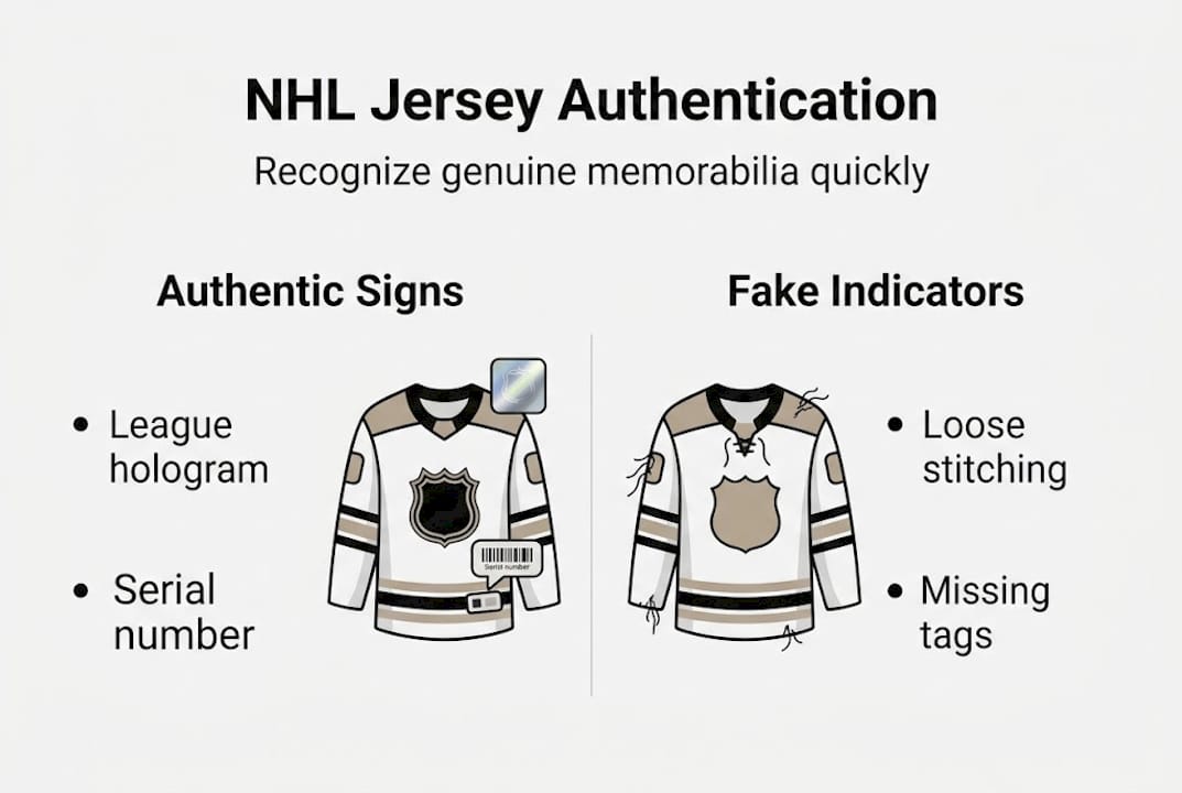 Infographic with authentic and fake jersey signs