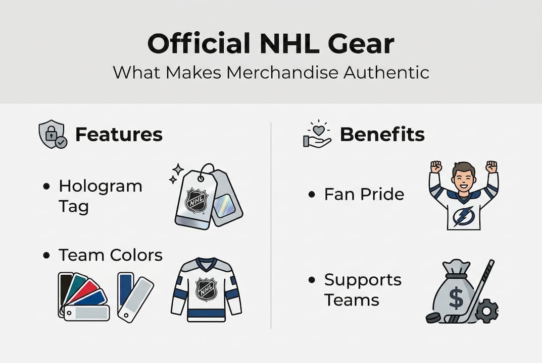 Infographic on NHL gear authenticity and benefits