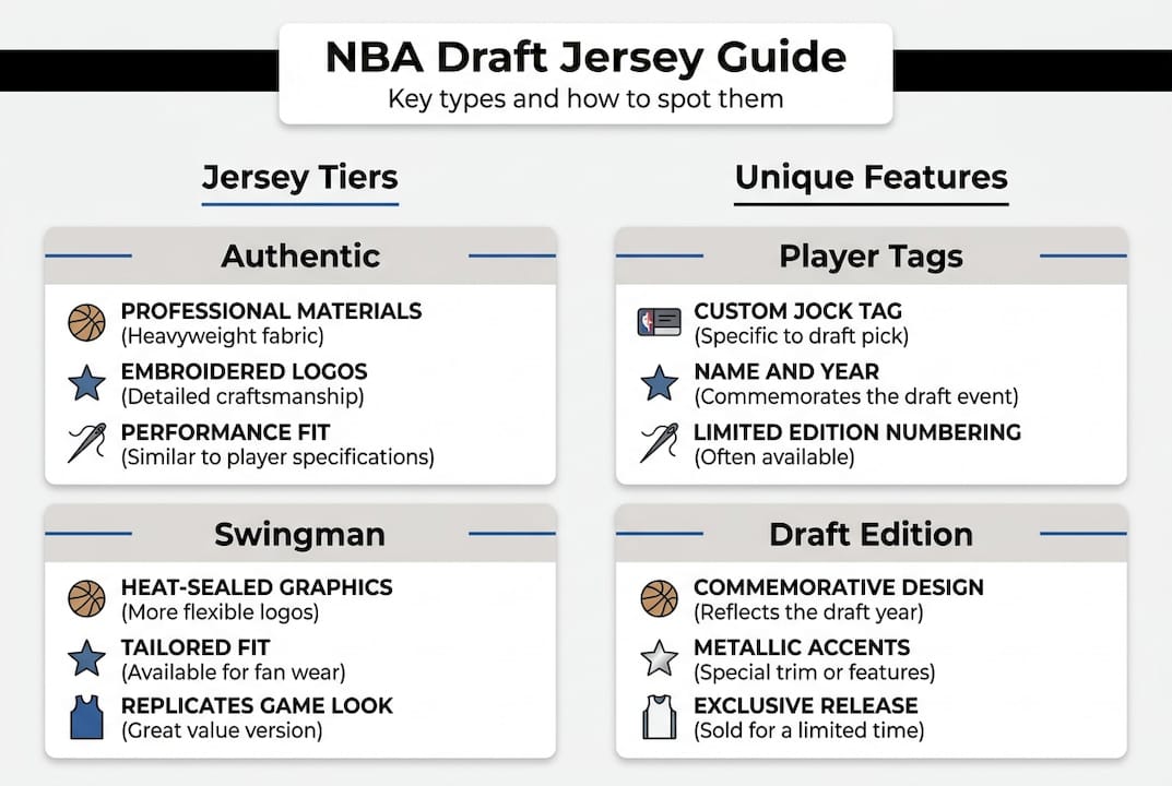 Infographic NBA draft jersey types and features