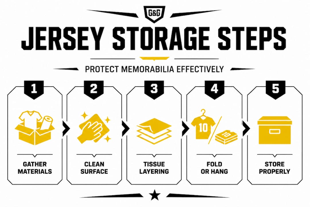 Step-by-step infographic for jersey storage process