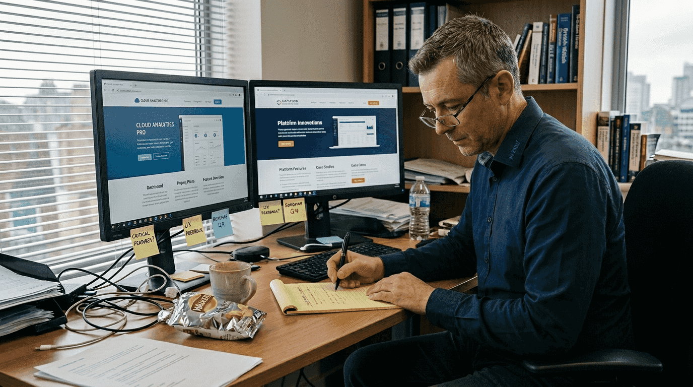 SaaS product manager analyzes competitor sites