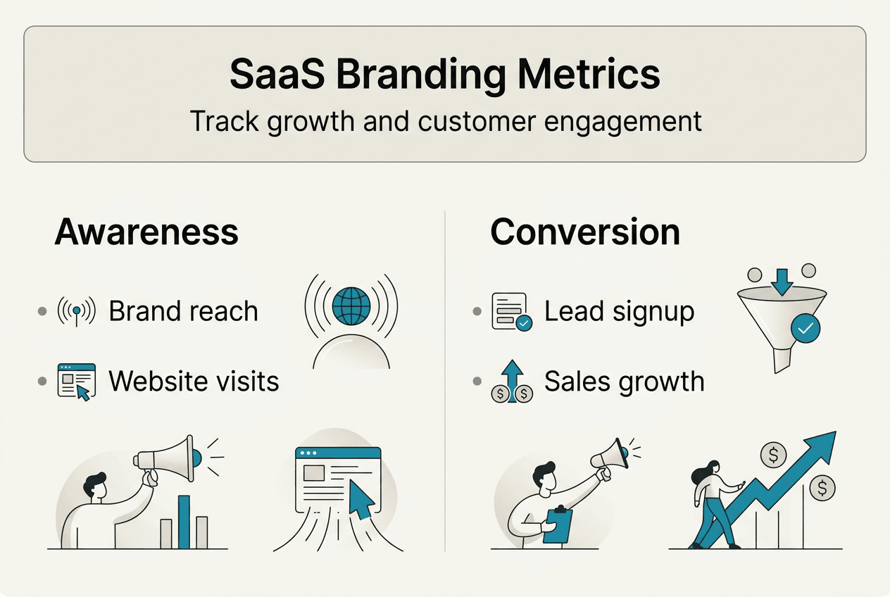 Infographic on SaaS digital branding metrics