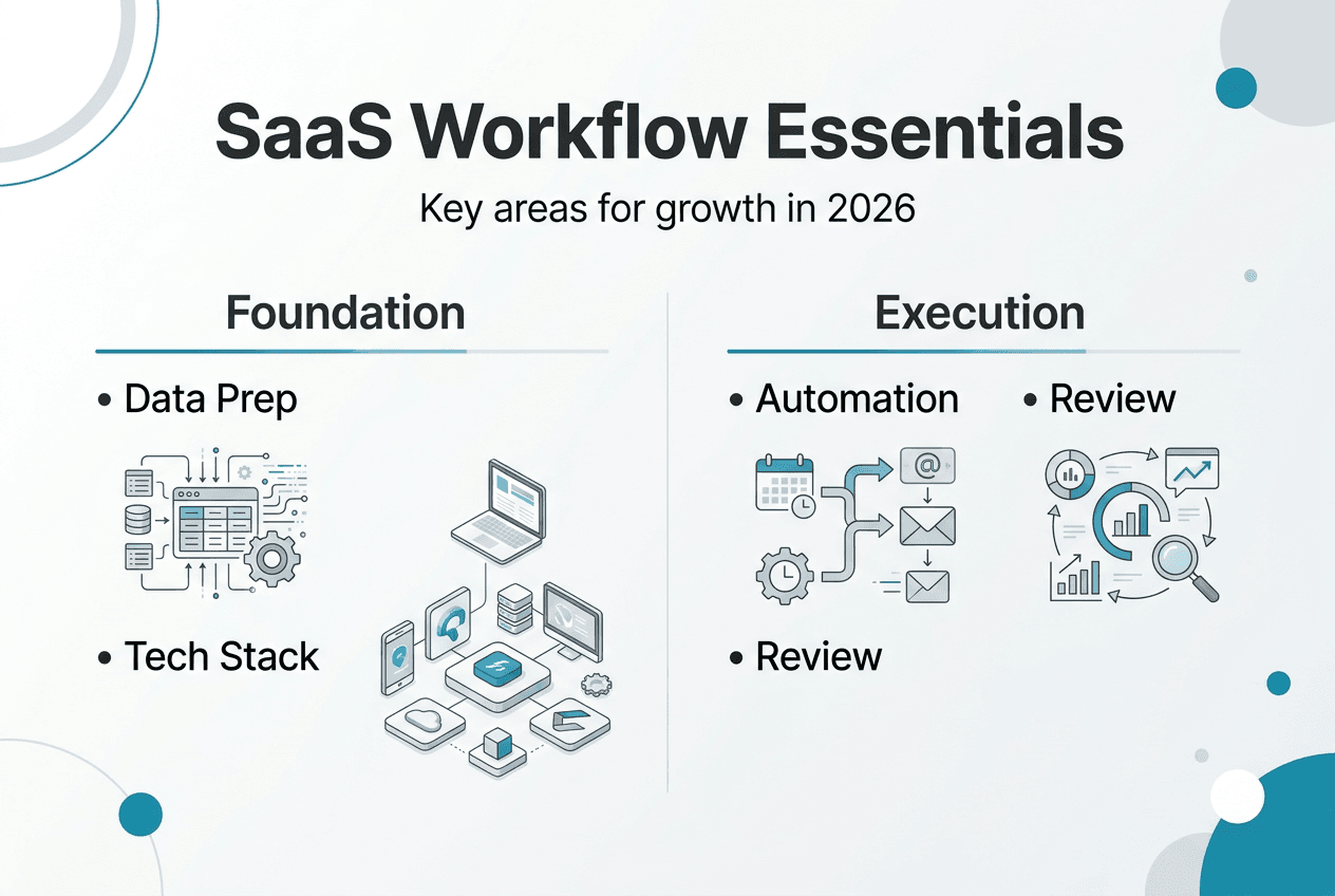 Infographic summarizing SaaS workflow essentials