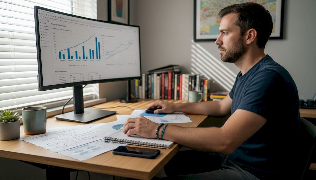 Analyst reviews SaaS marketing performance data