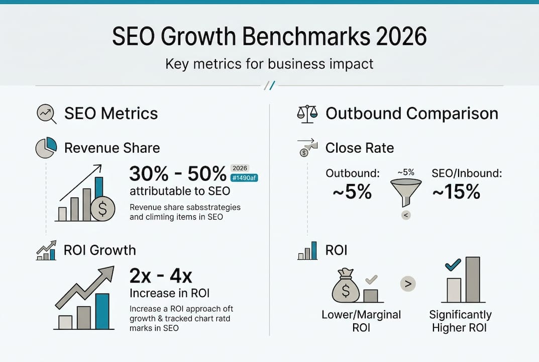 Infographic showing SEO business growth metrics