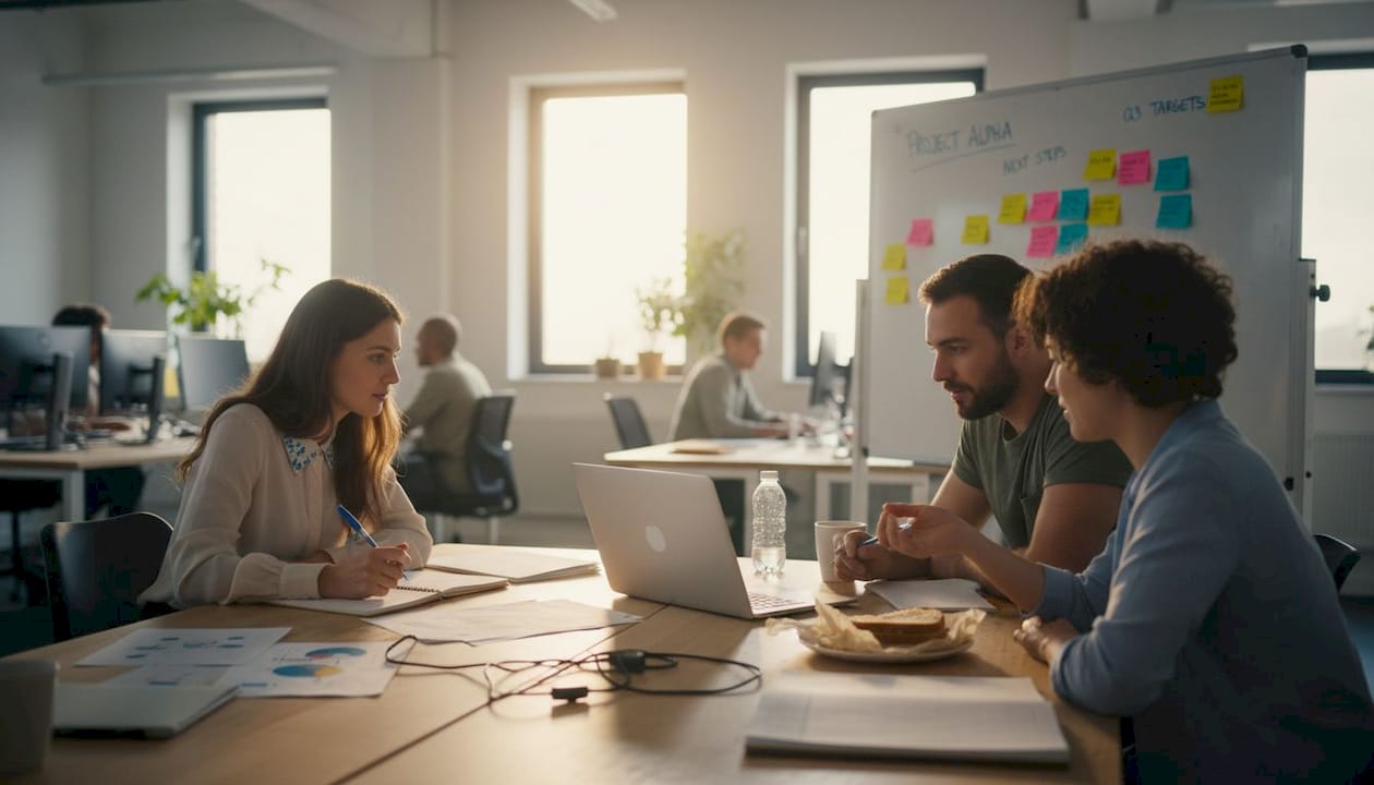 Team reviews SaaS explainer video together