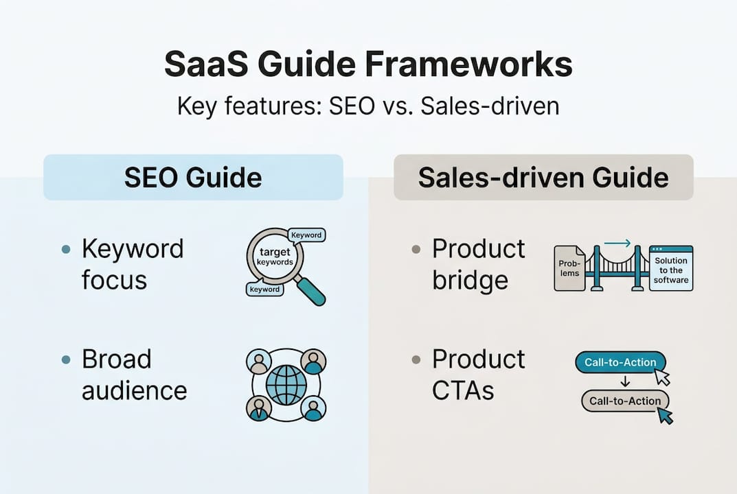 Infographic comparing SaaS guide types