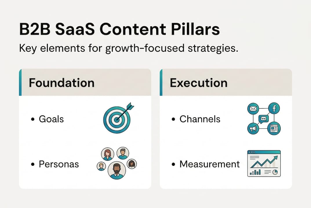 Infographic showing SaaS content strategy pillars